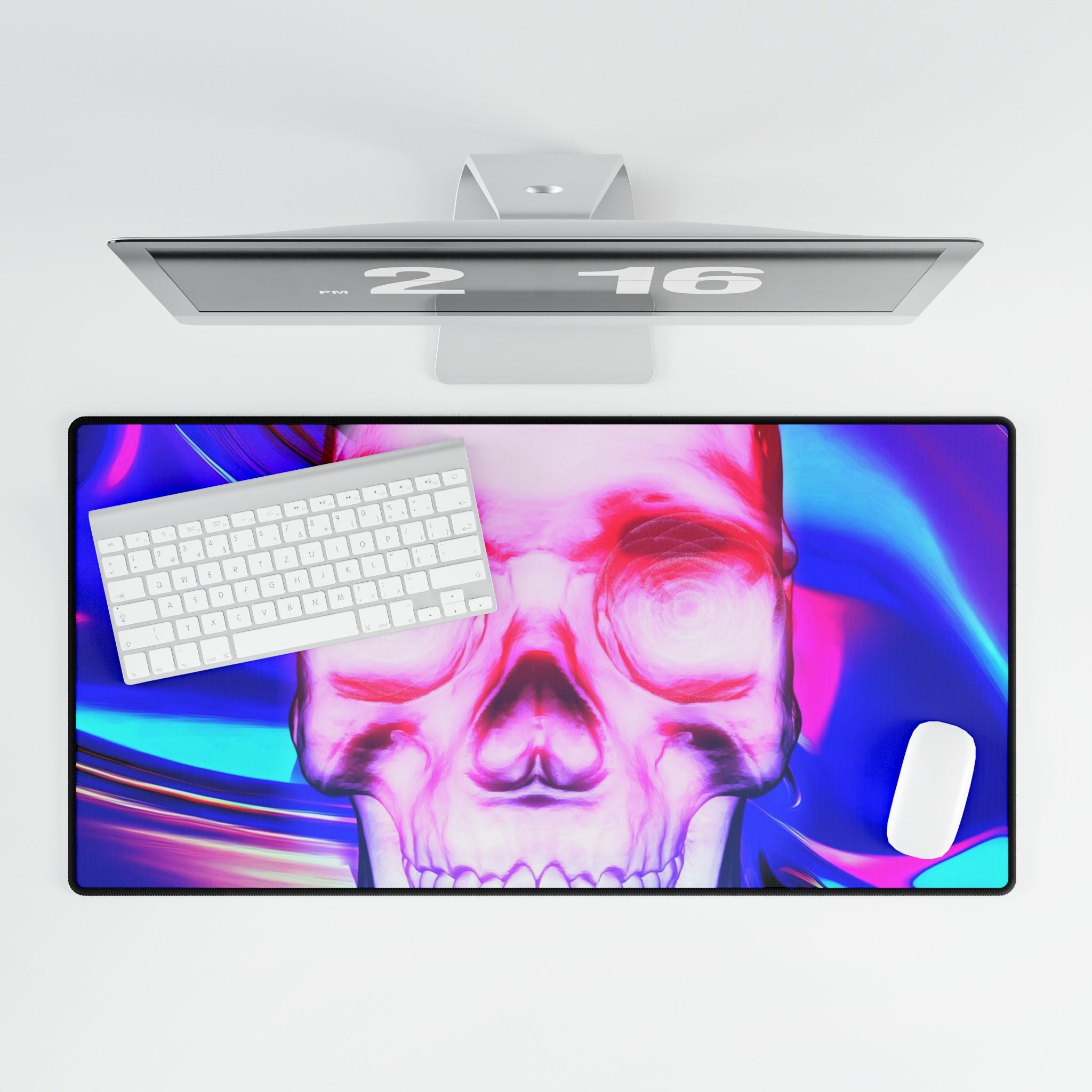 Free Your Mind Mouse Pad - Psychedelic Skull Desk Mat