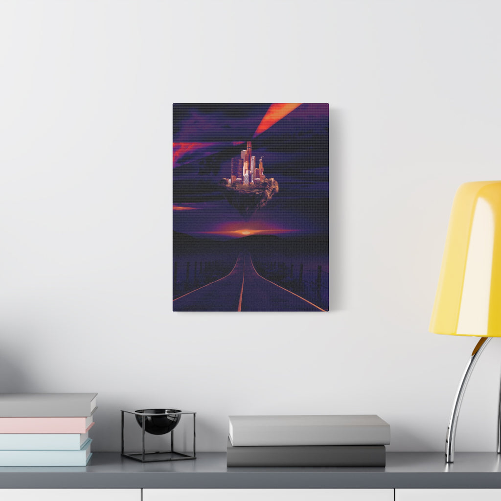 Abandoned City Canvas Wall Art - Sci-Fi Desert Ruins Decor