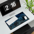 Cyber Wave Escape Retro Grid Desk Mat - Synthwave Mouse Pad