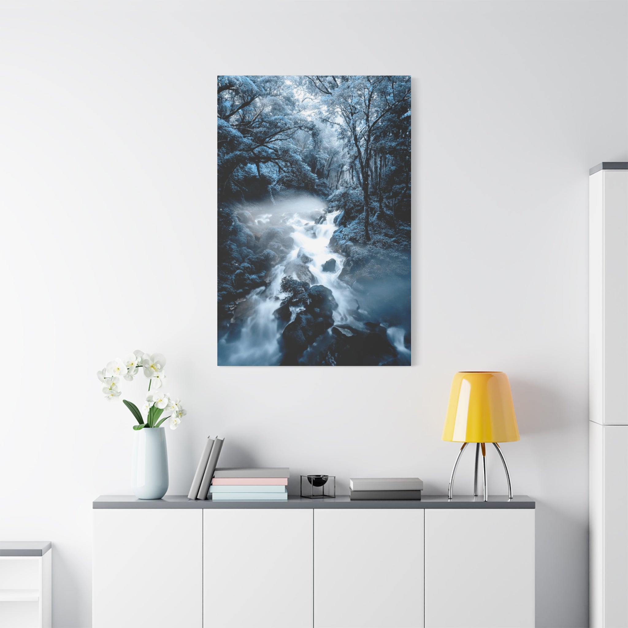 Frozen Forest Canvas Wall Art - Winter Wonderland Nature Decor
