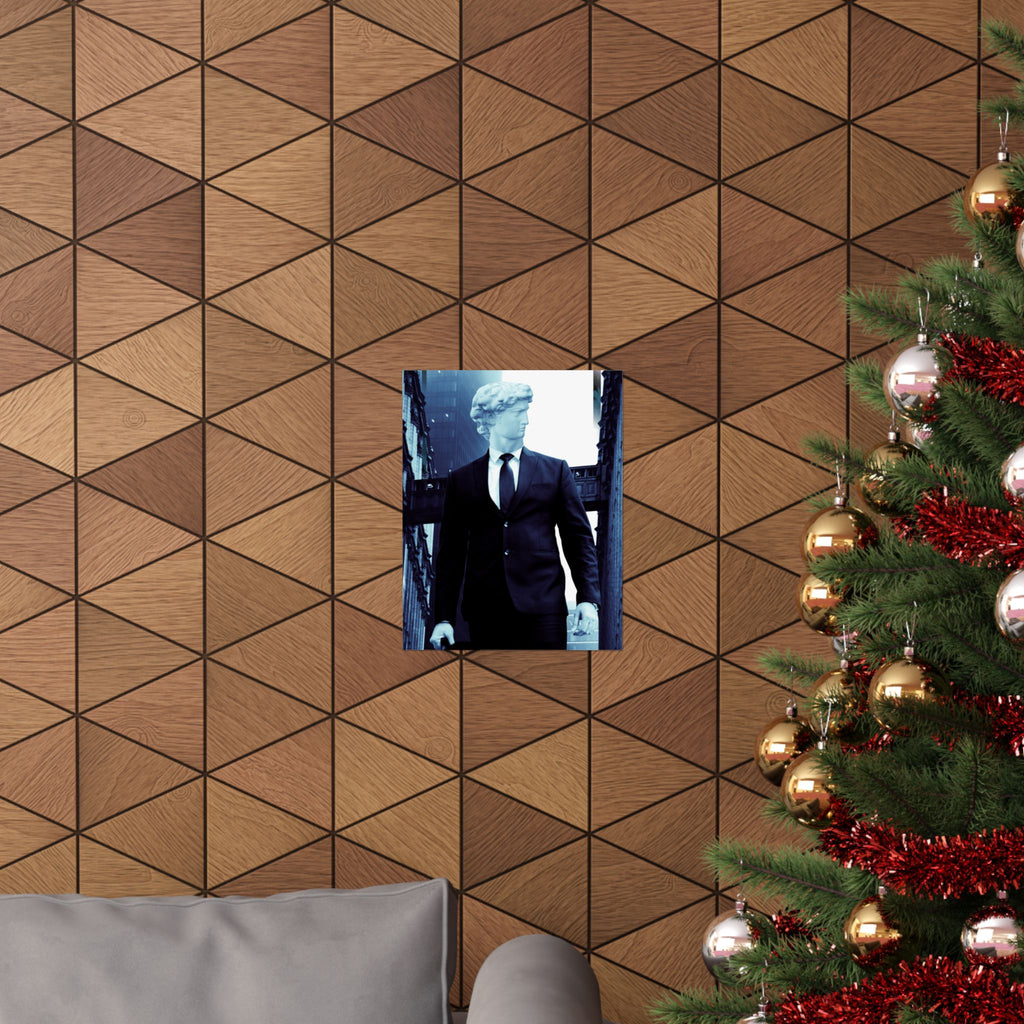 Statue Businessman Stylish Matte Vertical Poster - Modern Art Decor for Home & Office - Premium Quality