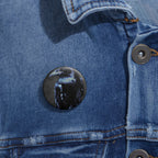 Mystical Blue Raven Pin - Crow Bird Art Button
