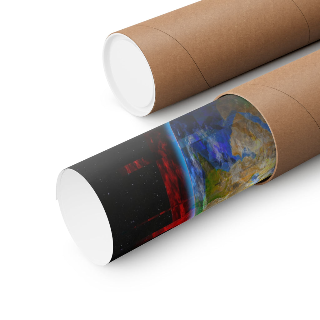 Earth Glitched Poster - Digital Glitch Space Art Print