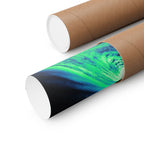 Vaporwave Green and Blue Spiral Galaxy Matte Poster Print