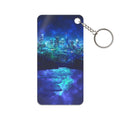 Cosmic Frosted City Keychain - Galactic Skyline Acrylic Charm