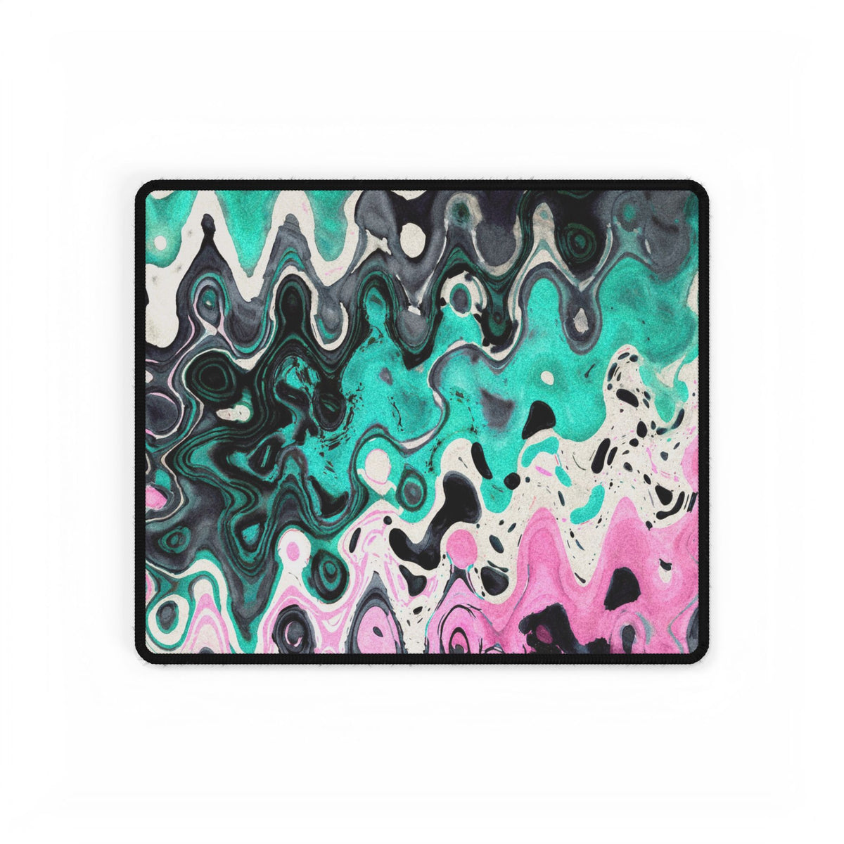 Mint Drip Desk Mat - Psychedelic Abstract Pattern Mouse Pad