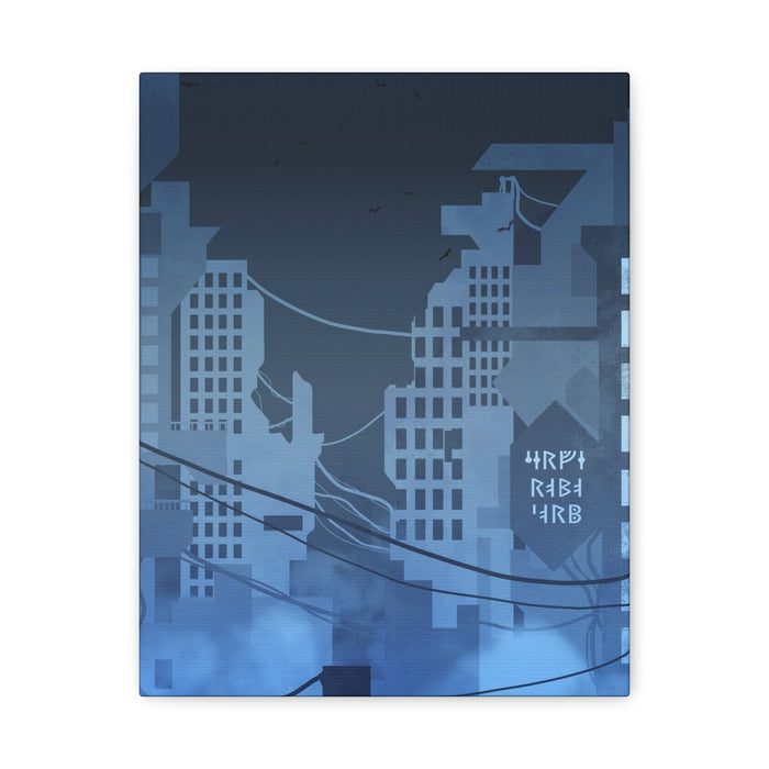 City Lights Canvas Wall Art - Neon Cyberpunk Cityscape Decor