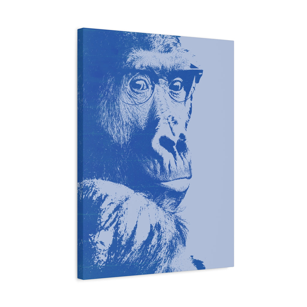 Educated Gorilla Canvas Wall Art - Abstract Modern Primate Decor