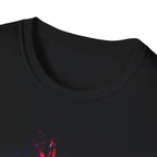 Trippy Pink and Blue Fractal Geometric Psychedelic Tee