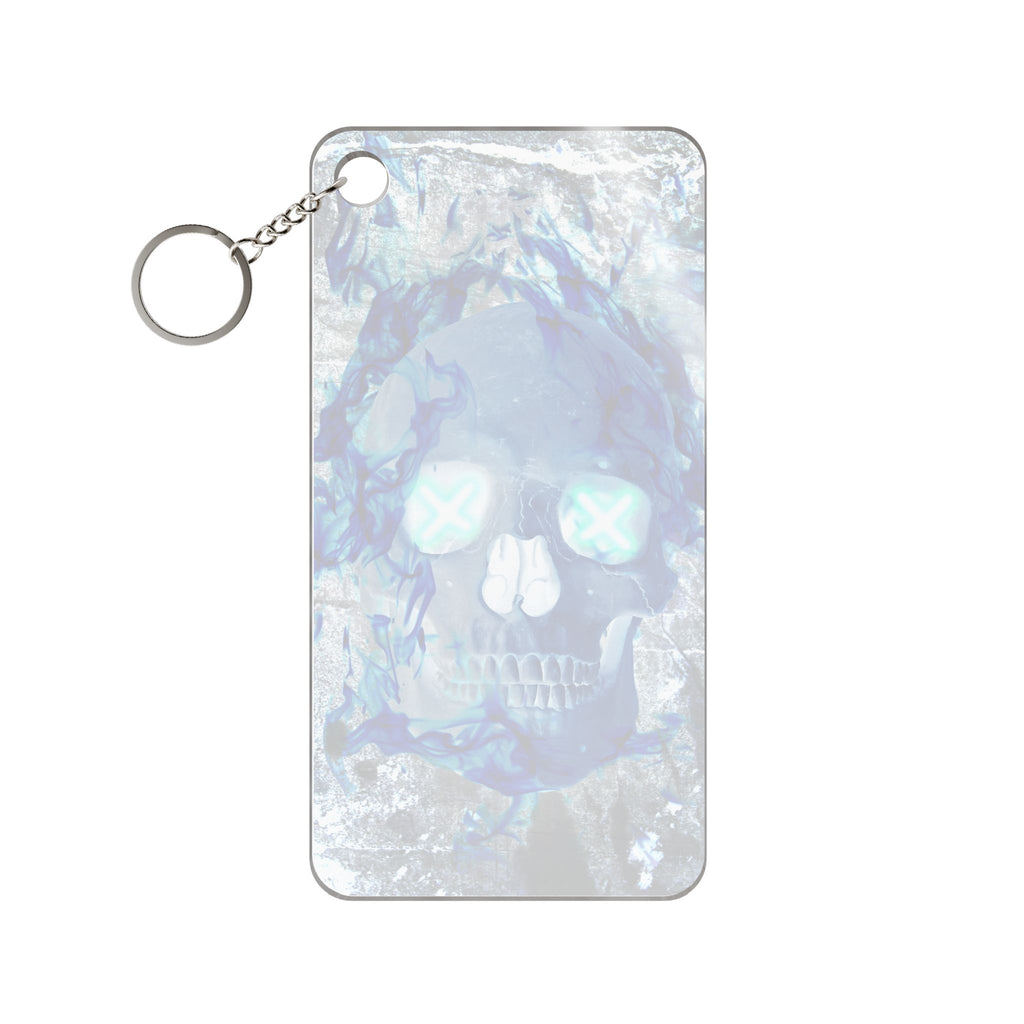 Blue Flame Skull Keychain - Gothic Fire Acrylic Charm