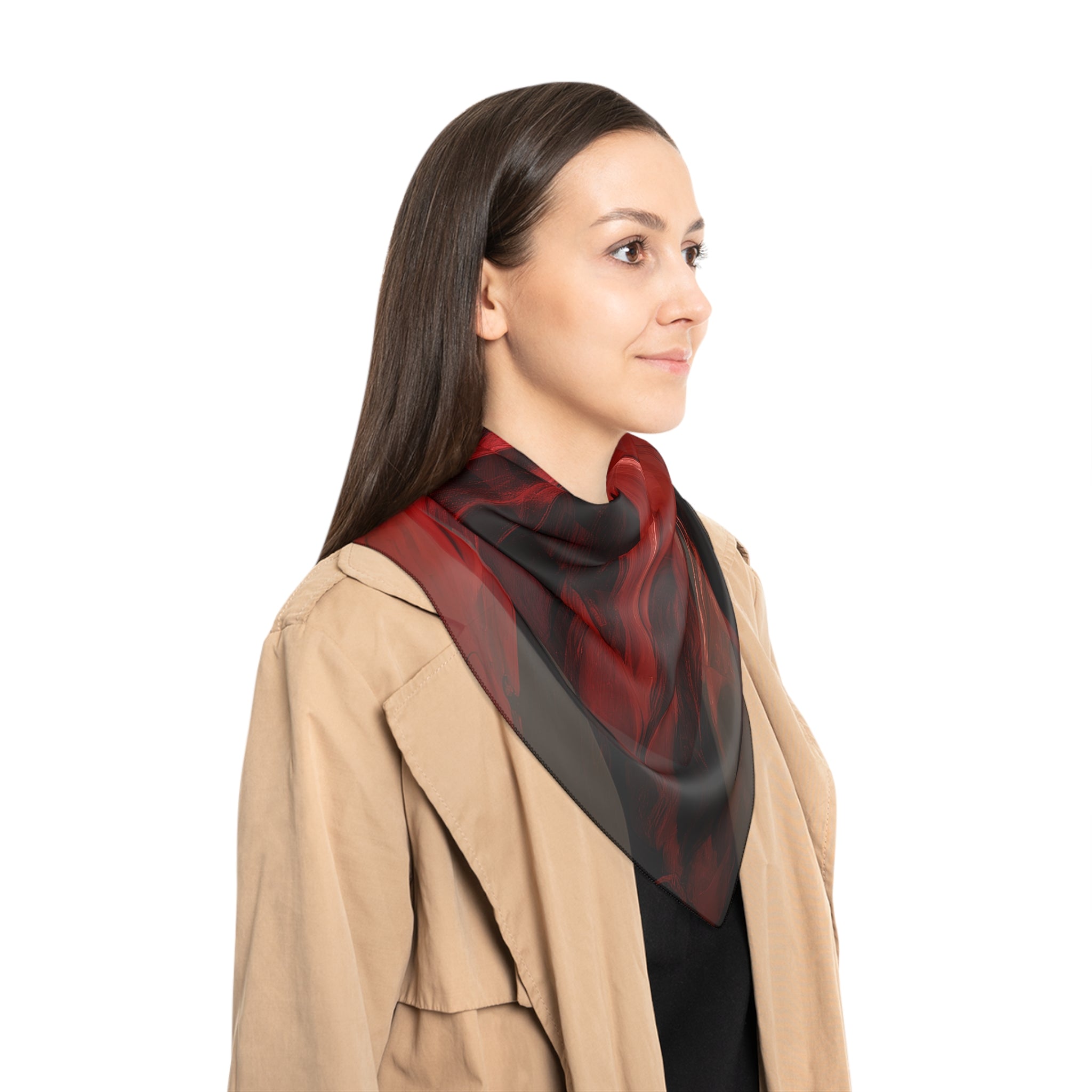 Dark Red Swirl Scarf - Moody Burgundy Art Print Shawl