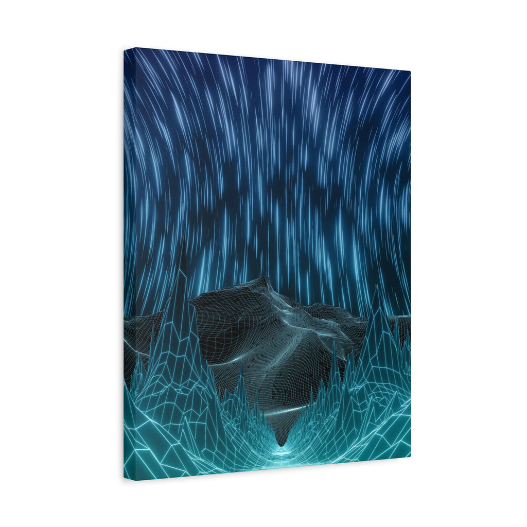 Cyber Wave Escape Canvas Art - Futuristic Neon Synthwave Decor