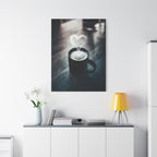 Coffee Love Kitchen Canvas Wall Art - Rustic Cafe Decor