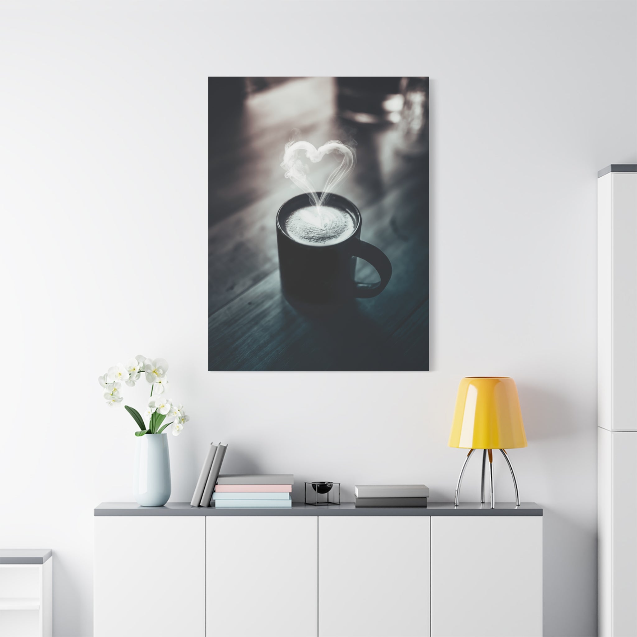 Coffee Love Kitchen Canvas Wall Art - Rustic Cafe Decor