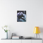 CRT Lion Retro Wave Canvas Art - 80s Vaporwave Neon Decor