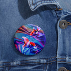 Japanese City Punk FX.2 Koi Attack Pin - Special Edition Art Button