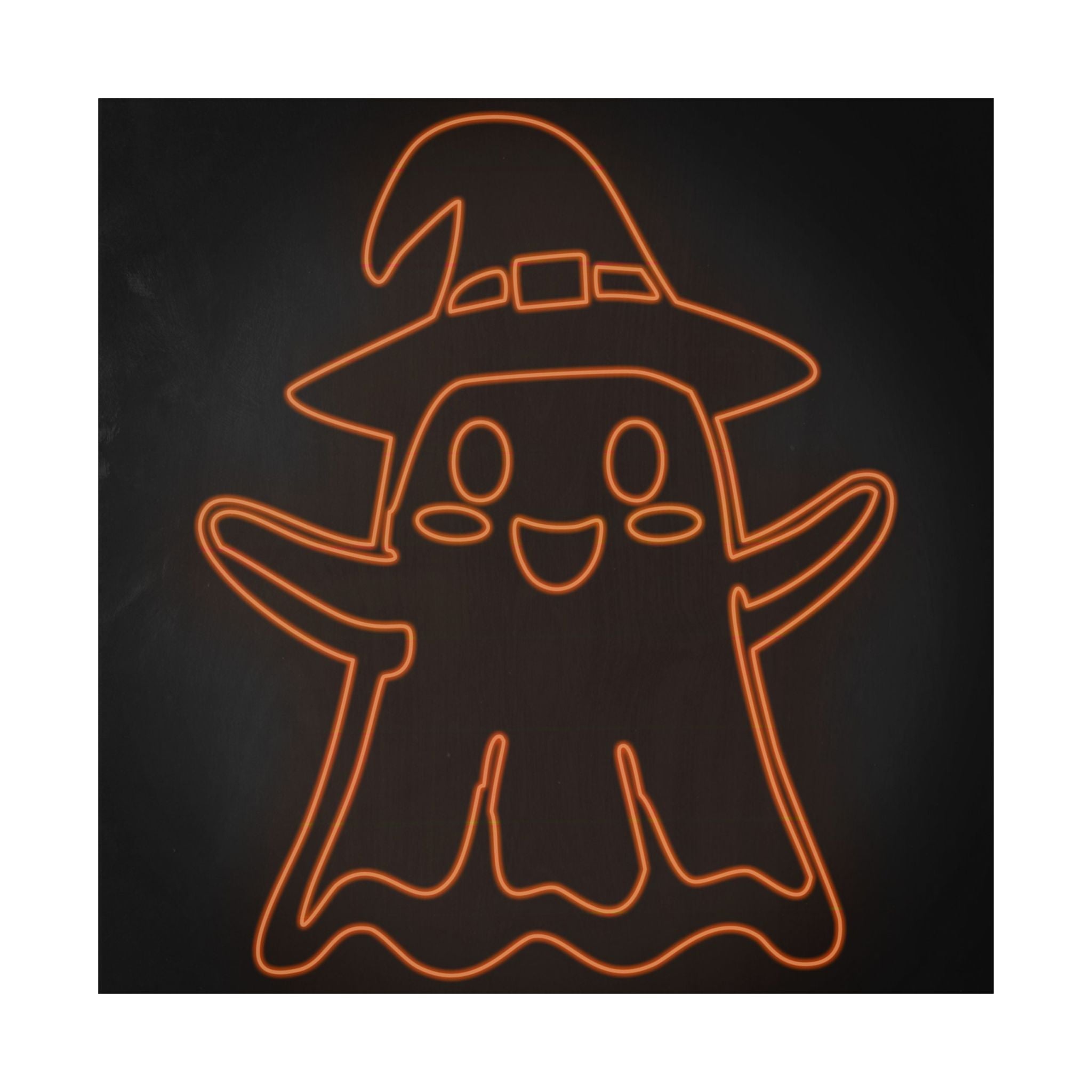 Cute Ghost Halloween Poster Print - Friendly Spooky Art