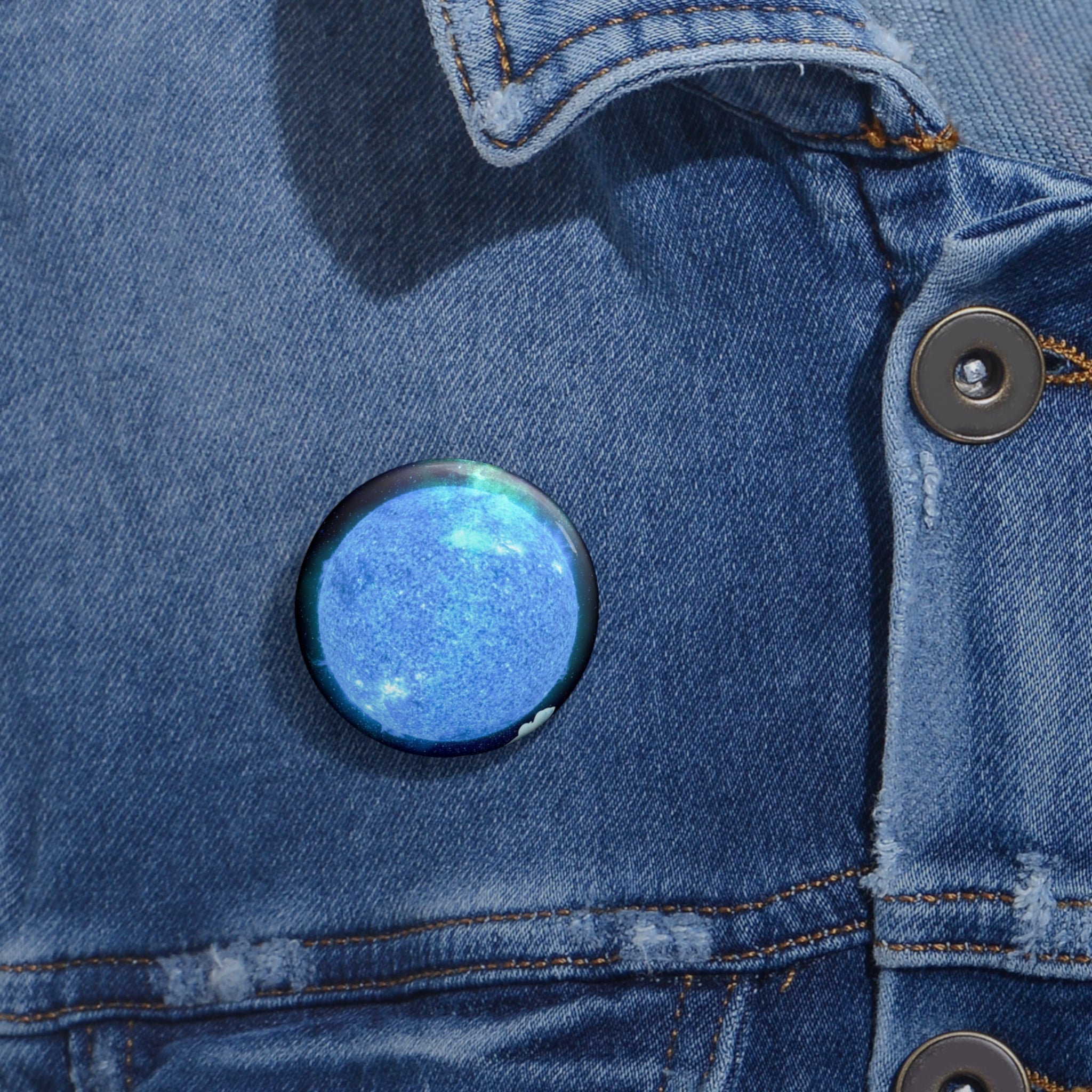 Solar Hand Pin - Abstract Spiritual Cosmic Art Button