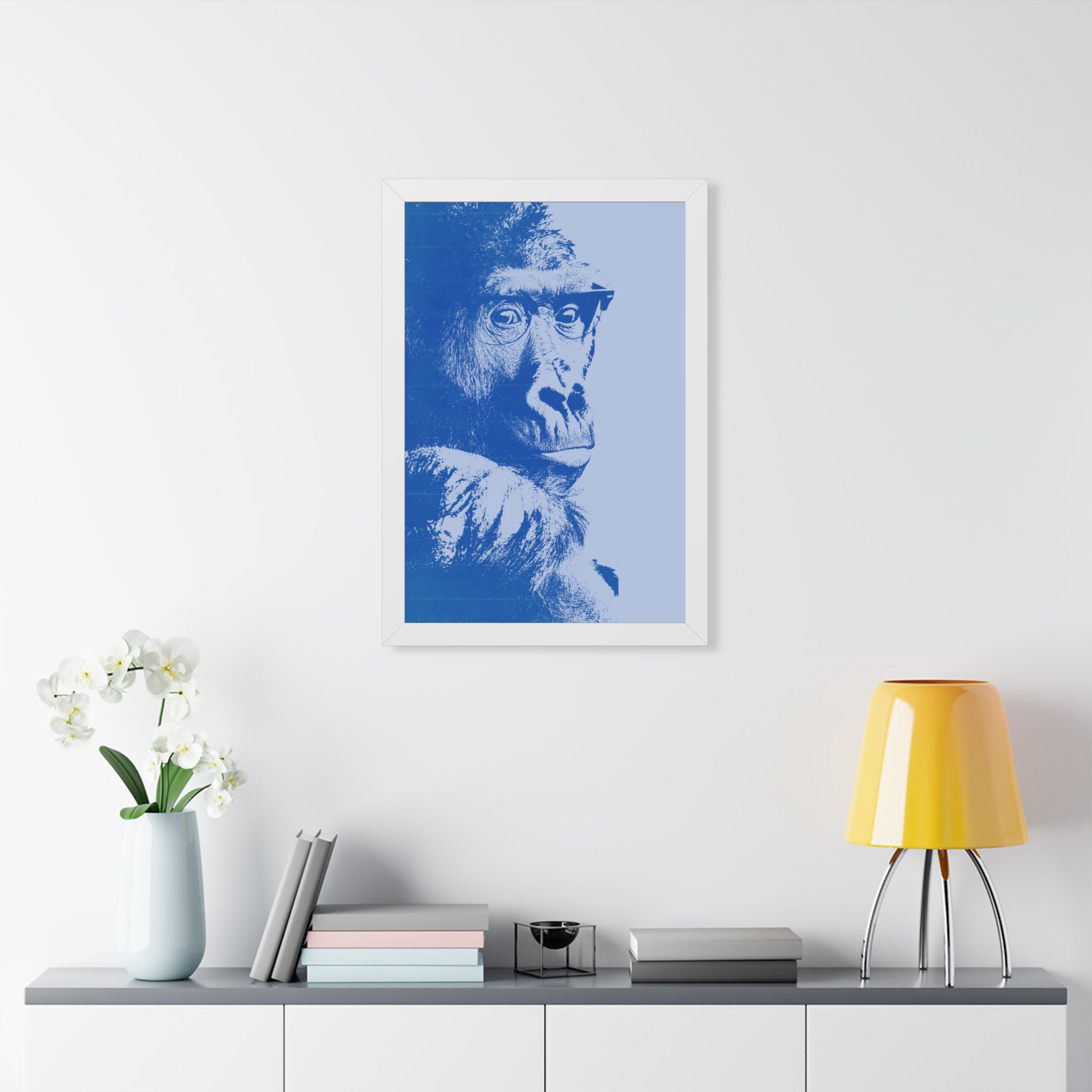 Educated Gorilla Framed Poster - Abstract Primate Wall Art