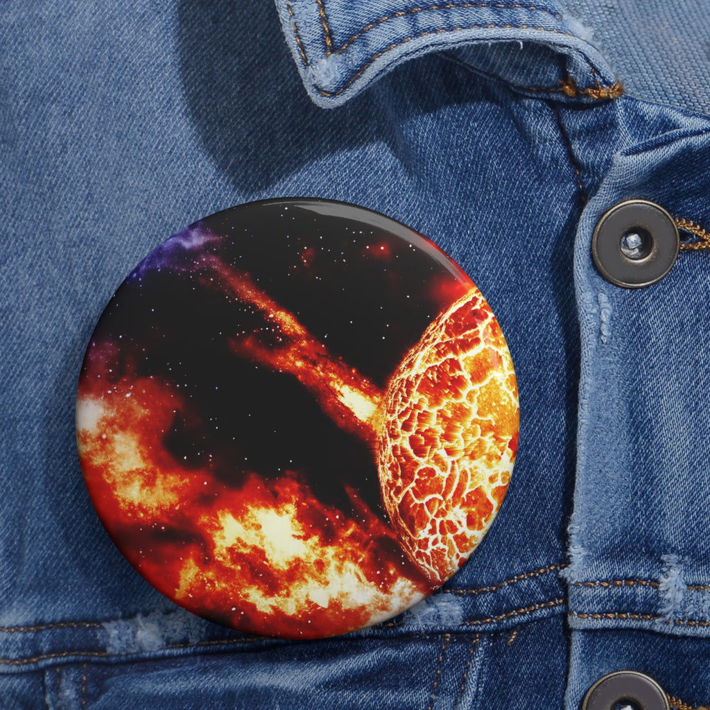 Solar Blast Pin - Cosmic Nebula Art Button