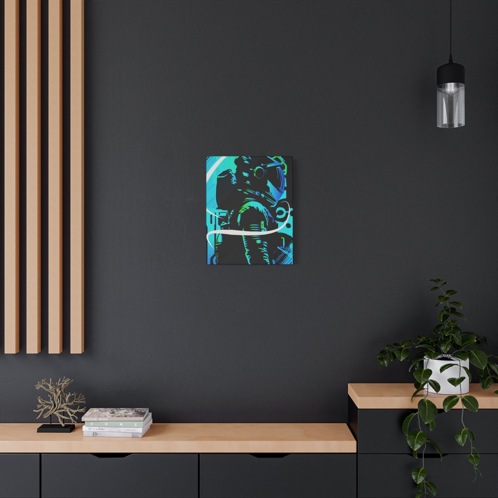 Grunge Paint Blast Canvas Wall Art - Abstract Graffiti Astronaut Decor