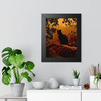 Spooky Cat in Tree Framed Poster - Halloween Wall Art