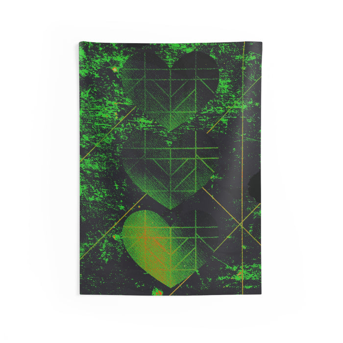 Retro Three Hearts Tapestry - Level One 8-Bit Gamer Wall Hanging