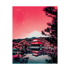 Red Forest Poster - Abstract Crimson Landscape Art Print