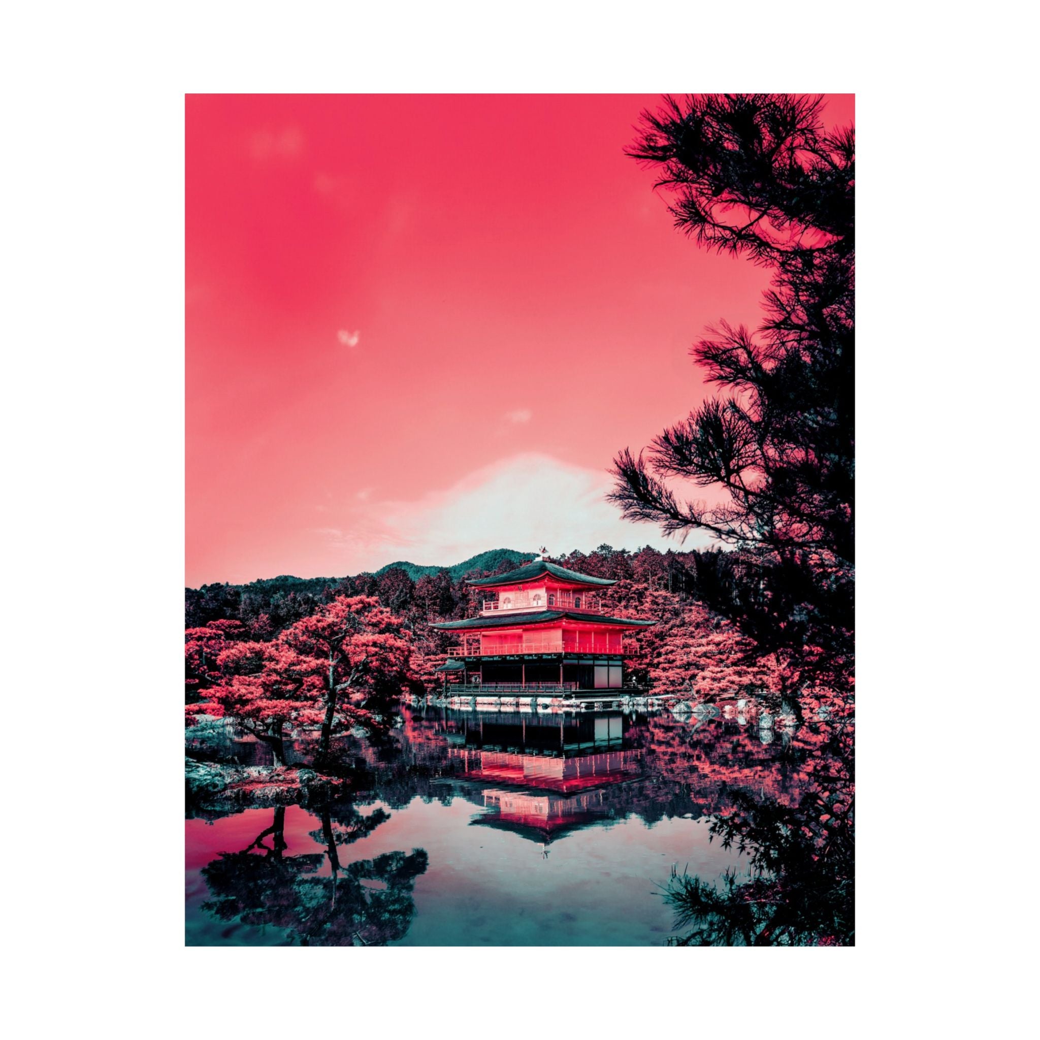 Red Forest Poster - Abstract Crimson Landscape Art Print