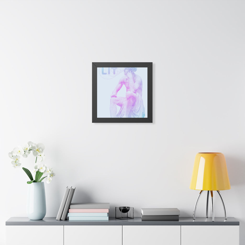 Lit Thinker Framed Poster - Psychedelic Abstract Portrait Wall Art