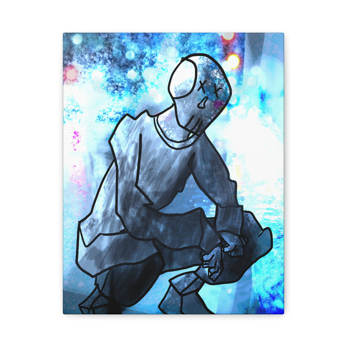 Robot Man Canvas Wall Art - Cyberpunk Android Dystopian Decor