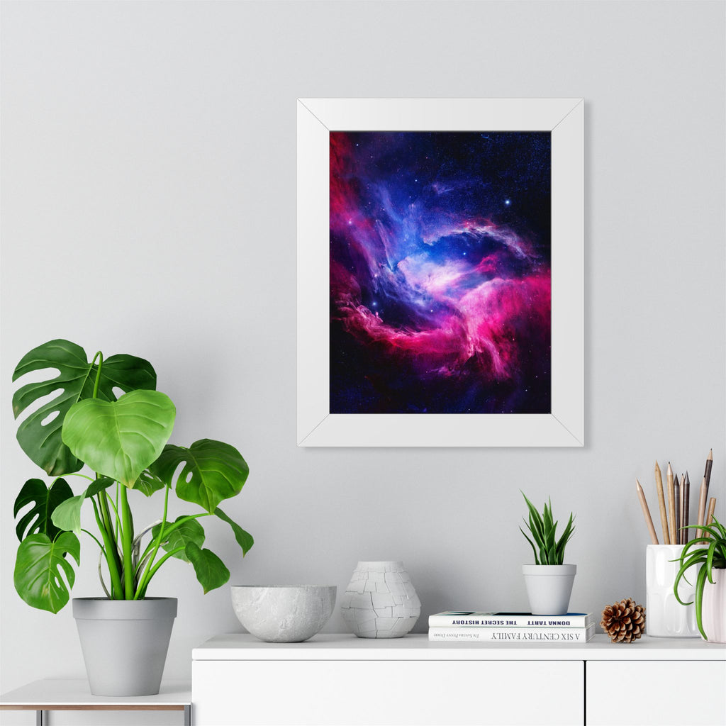 Light Nebula Framed Poster - Cosmic Cloud Space Wall Art