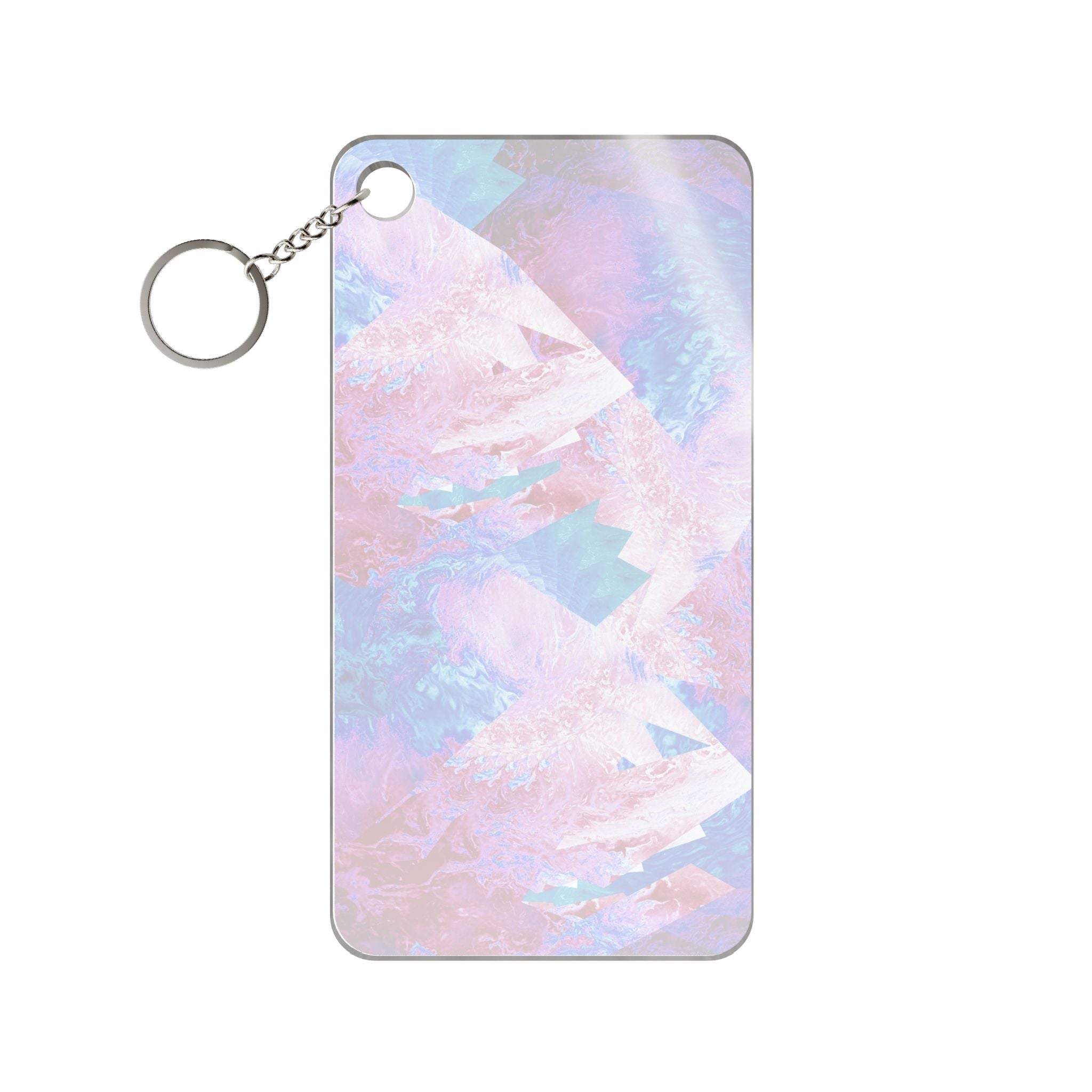 Trippy Pink and Blue Fractal Acrylic Charm Keychain