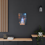 Space Lizards Canvas Wall Art - Lizard Being Abducted Ufo Decor