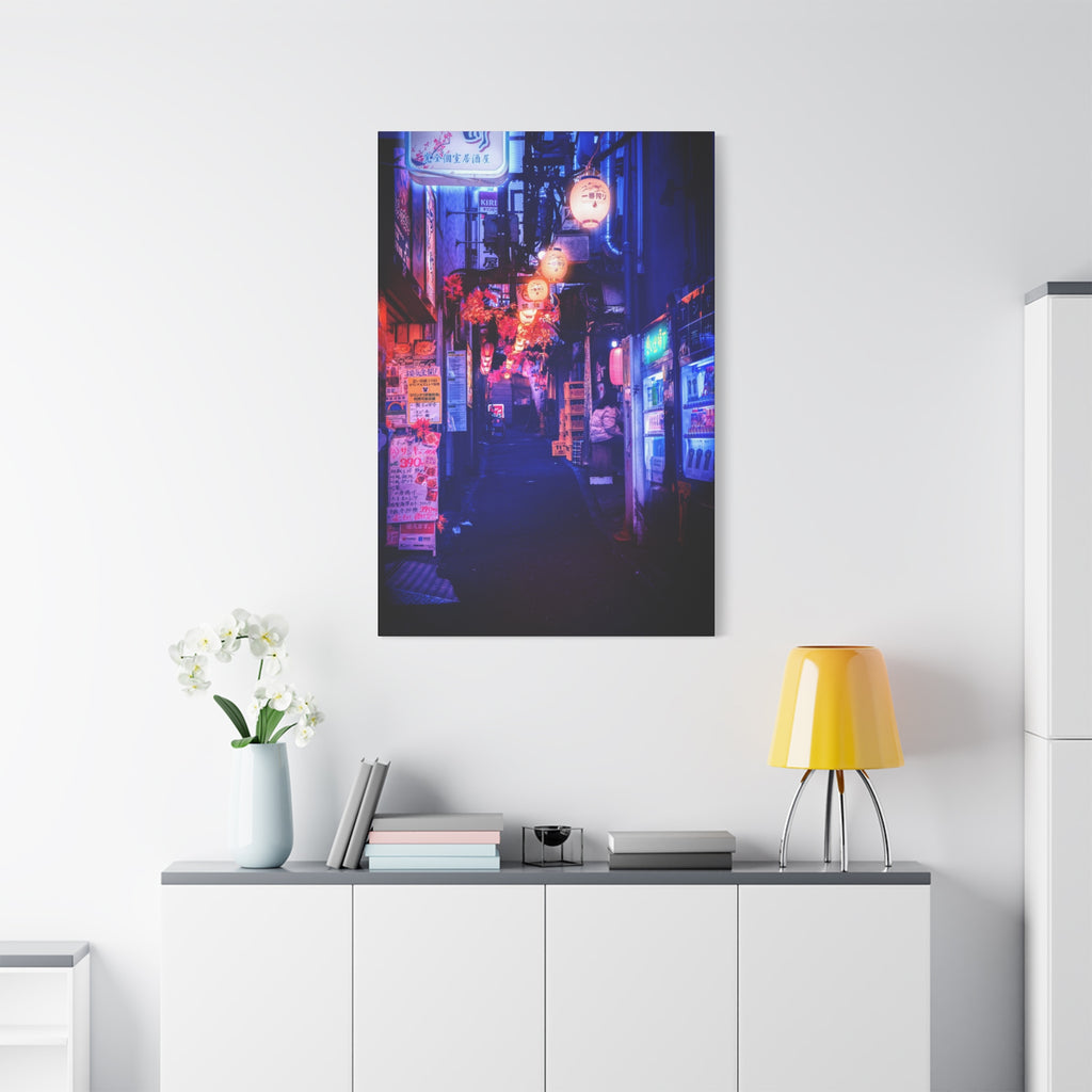 Japanese City Punk FX Canvas Wall Art - Cyberpunk Street Decor