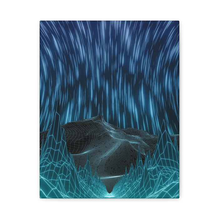 Cyber Wave Escape Canvas Print - Retro Futurism Vaporwave Decor