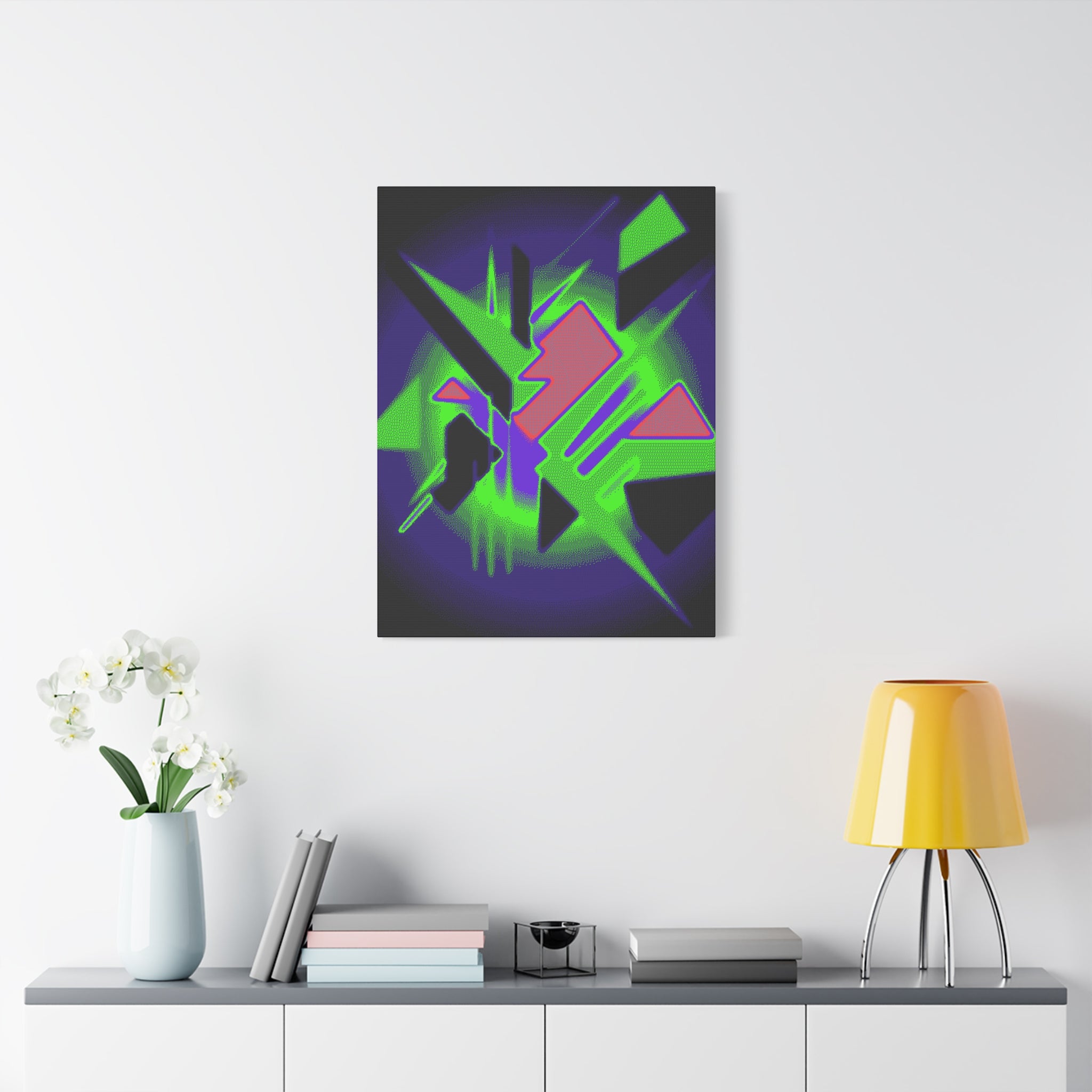 90s Paranoia Canvas Wall Art - Grunge Glitch Trippy Decor