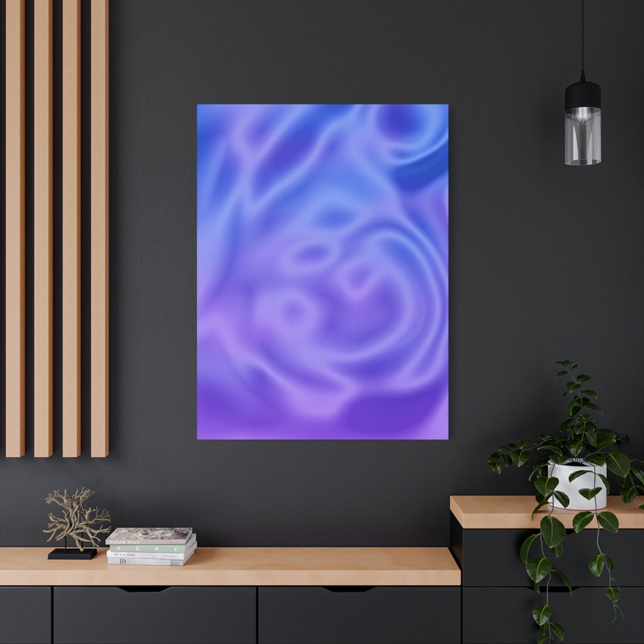 Liquid Metal Mist Pink Canvas Wall Art - Modern Textured Abstract Decor