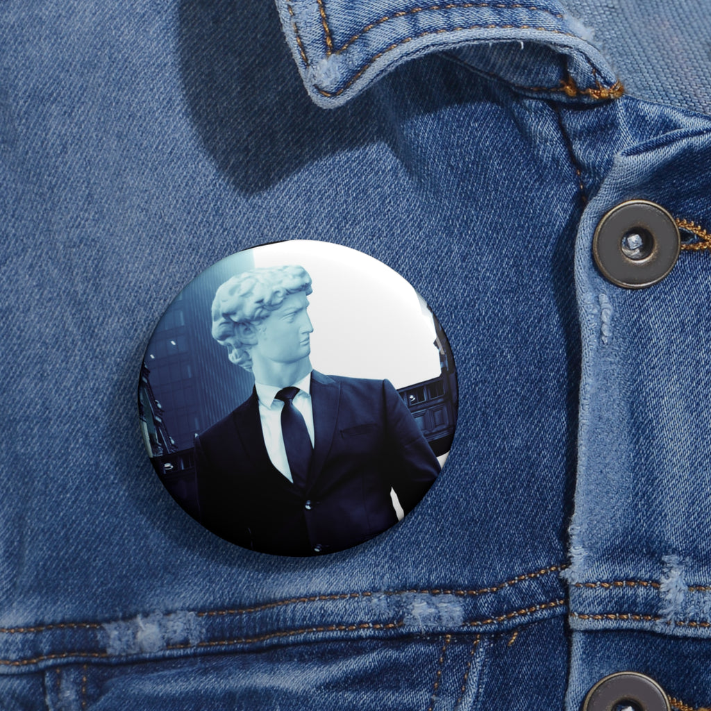 Statue Man Abstract Geometric Art Pin