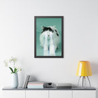 Laser Cat Framed Poster - Funny Sci-Fi Space Feline Wall Art