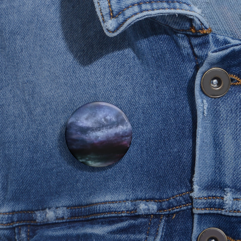Space Landscape Pin - Cosmic Nature Art Button