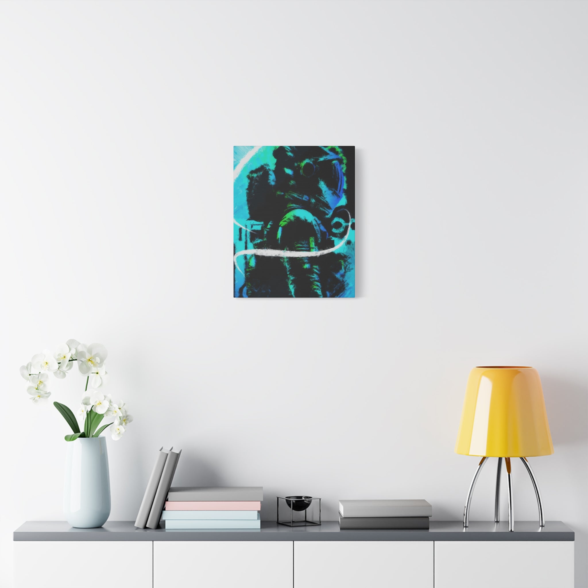 Grunge Space Man Canvas Art - Urban Graffiti Astronaut Decor