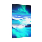 Starry Mountain Sky Canvas Wall Art - Aurora Borealis Decor
