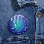 Chicago Skyline Pin - Illinois City Art Button
