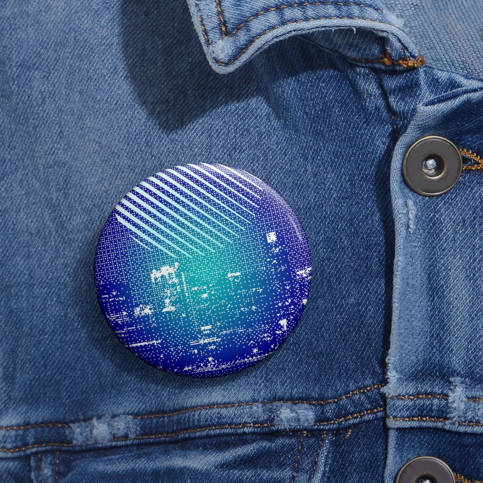 Chicago Skyline Pin - Illinois City Art Button