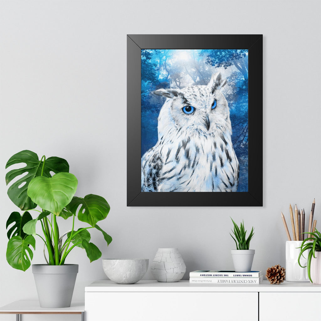Frost Owl Poster - Ethereal Winter Woodland Art Print