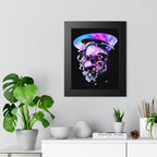 Melted Skeleton Skulls Framed Poster - Gothic Cosmic Skull Wall Art