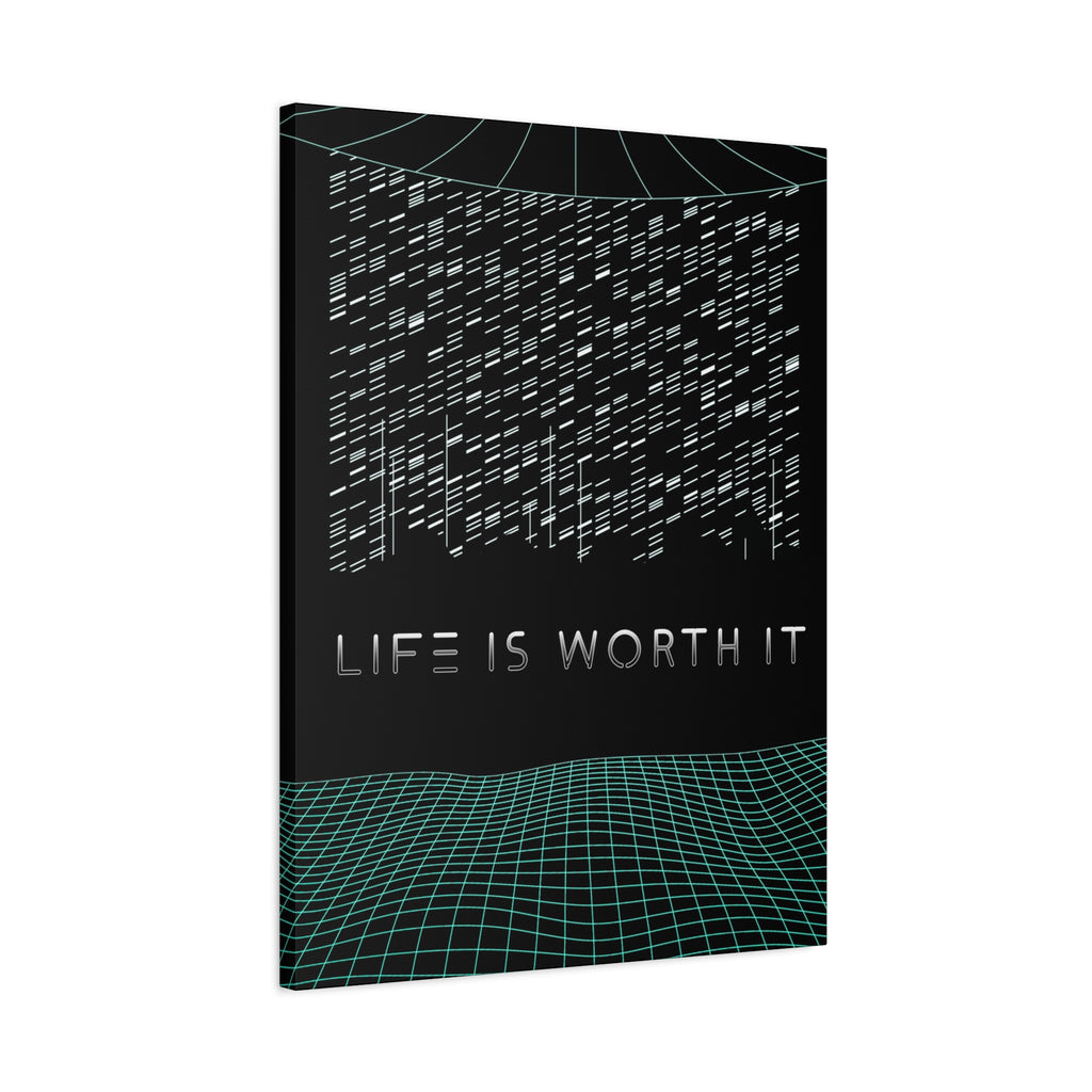 Life Is Worth It Canvas Wall Art - Abstract Symbolic Cyber Decor