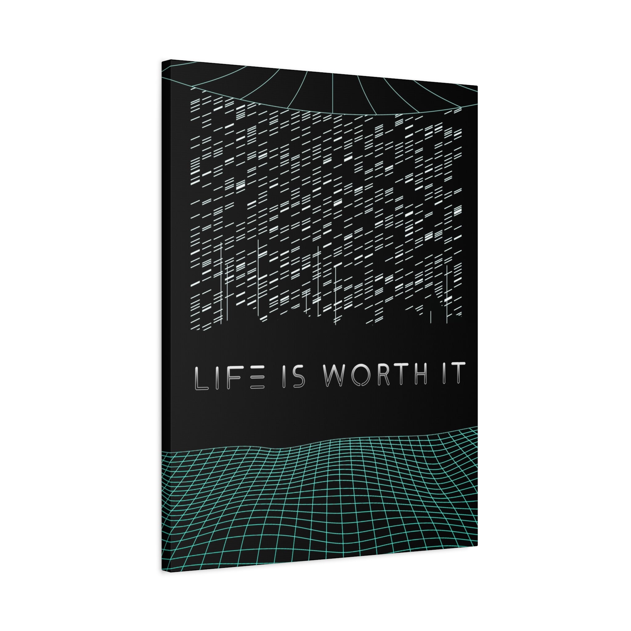 Life Is Worth It Canvas Wall Art - Abstract Symbolic Cyber Decor