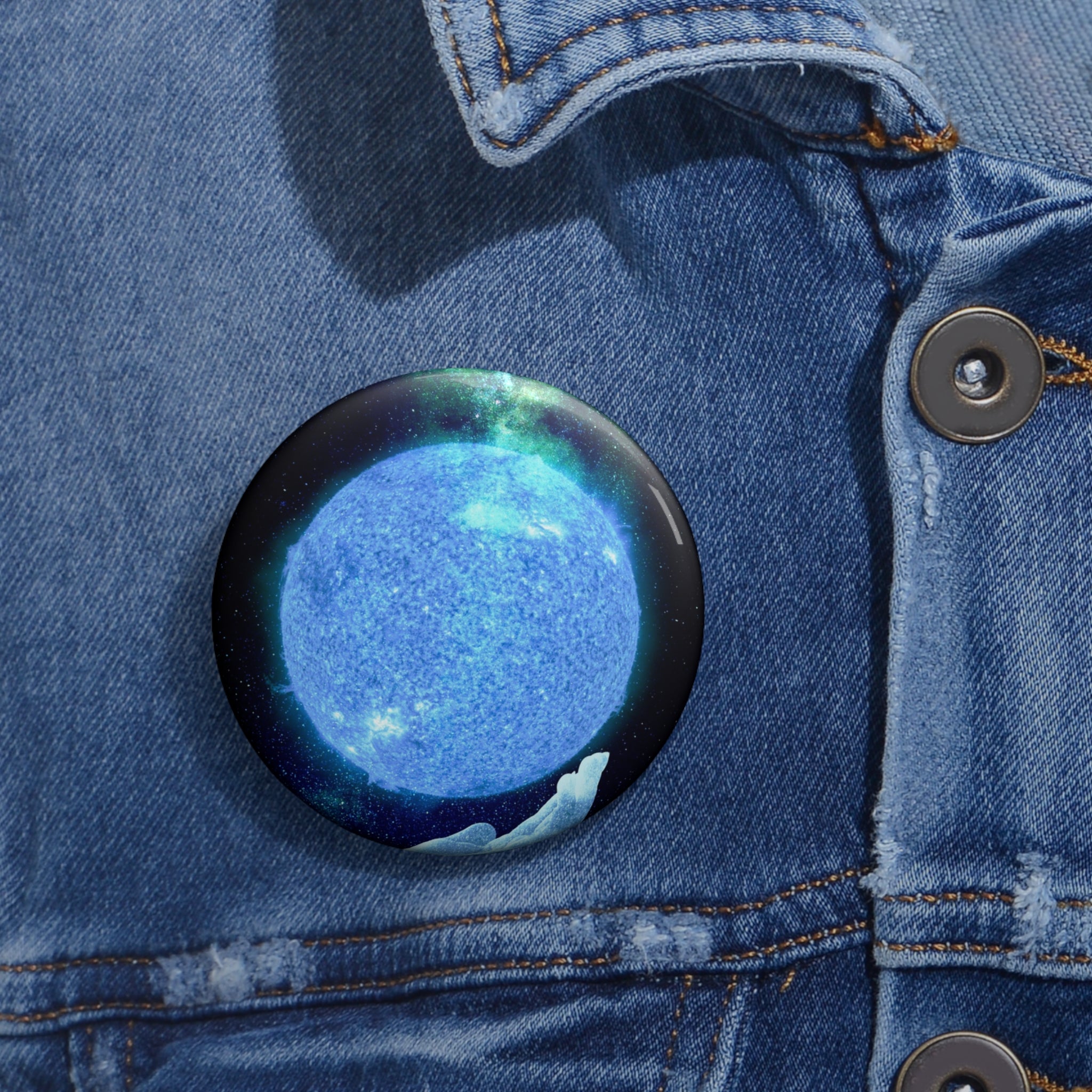 Solar Hand Pin - Abstract Spiritual Cosmic Art Button